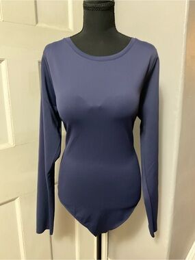 Good American - SCUBA CREWNECK BODYSUIT | BLUE RINSE - BLUE RINSE / 2XL